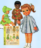 1960s Vintage McCalls Sewing Pattern 2157 Small 12-16in Baby Doll Clothes