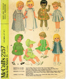 1960s Vintage McCalls Sewing Pattern 2157 Small 12-16in Baby Doll Clothes