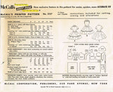 McCall's Pattern 2157: 1950s Cute Girls Dress w Heart Pocket Sz 4 Vintage Sewing Pattern