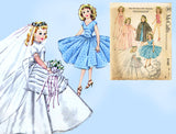 1950s Vintage McCalls Sewing Pattern 2162 High Heel Doll Clothes 10.5 In Revlon