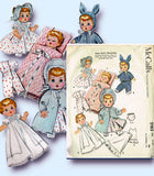 1950s Vintage McCalls Sewing Pattern 2183 Ginette 8 to 9 Inch Baby Doll Clothes