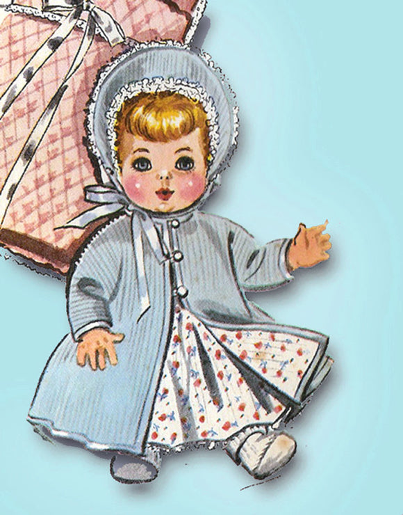 1950s Vintage McCalls Sewing Pattern 2183 Ginette 8 to 9 Inch Baby Doll Clothes
