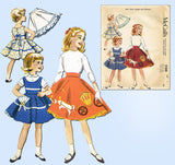 1950s Vintage McCalls Sewing Pattern 2188 Girls Circle Skirt & Petticoat Size 8