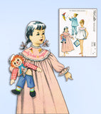 1950s Vintage McCall's Sewing Pattern 2189 Toddler Girls Shortie Pajamas Size 6