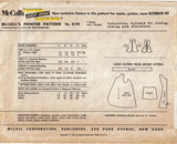 1950s Vintage McCall's Sewing Pattern 2199 Cute Uncut Girls Chicken Apron Sz 12