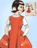 1950s Vintage McCall's Sewing Pattern 2199 Cute Uncut Girls Chicken Apron Sz 12