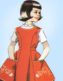 1950s Vintage McCall's Sewing Pattern 2199 Cute Uncut Girls Chicken Apron Sz 12