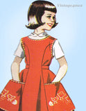 1950s Vintage McCall's Sewing Pattern 2199 Cute Uncut Girls Chicken Apron Sz 12