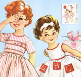 1950s Vintage McCalls Sewing Pattern 2301 Cute Baby Girls ABC Party Dress Size 1 - Vintage4me2