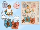 McCall's 2316: 1950s Cute Baby Set of Bibs Aprons & Toys Vintage Sewing Pattern