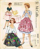 1950s Vintage McCall's Sewing Pattern 2337 Uncut Misses Knee Length Apron Fits All -Vintage4me2