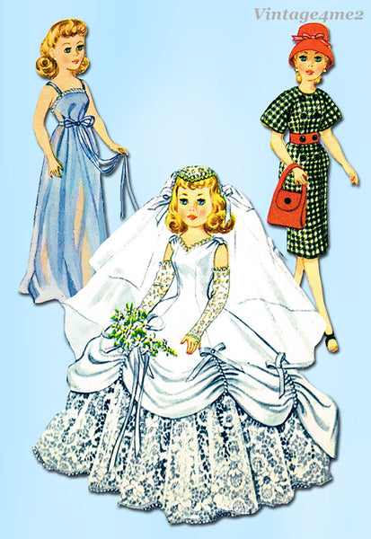 1950s Vintage McCalls Sewing Pattern 2342 18 Inch High Heel Doll Clothes ORIG