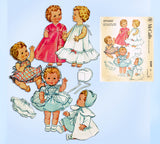 1950s Vintage McCalls Sewing Pattern 2349 Betsy Wetsy 15-17 In Baby Doll Clothes