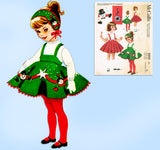 McCall 2352: 1950s Toddler Girls Christmas Skirt Size 5 Vintage Sewing Pattern