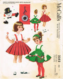 McCall 2352: 1950s Toddler Girls Christmas Skirt Size 5 Vintage Sewing Pattern