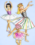 1950s Vintage McCalls Sewing Pattern 2360 Toddler Girls Dance Ballet Costume Sz6 - Vintage4me2