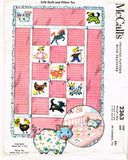 1950s Original Vintage McCall's Embroidery Transfer 2363 Uncut Crib Quilt & Toy