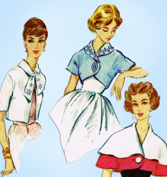 1950s Vintage McCall Sewing Pattern 2364 Misses Cape and Jacket Set 34 36 Bust - Vintage4me2