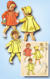 1950s ORIG Vintage McCalls Sewing Pattern 2365 Toddler Girls Coat & Bonnet Sz 4 -Vintage4me2