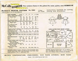 1950s Vintage McCall Sewing Pattern 2384 Toddler Girls Dress and Apron Size 2