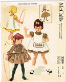 1950s Vintage McCall Sewing Pattern 2384 Toddler Girls Dress and Apron Size 2