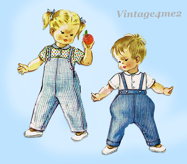 1960s Vintage McCalls Sewing Pattern 2386 Uncut Baby Boys Jodhpurs Overalls Size 2