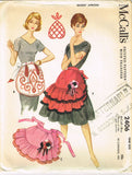 1960s Vintage McCall's Sewing Pattern 2406 Uncut Misses Ruffled Apron Fits All -Vintage4me2