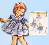 1960s Vintage McCall's Sewing Pattern 2447 Helen Lee Baby Girls Dress Size 1