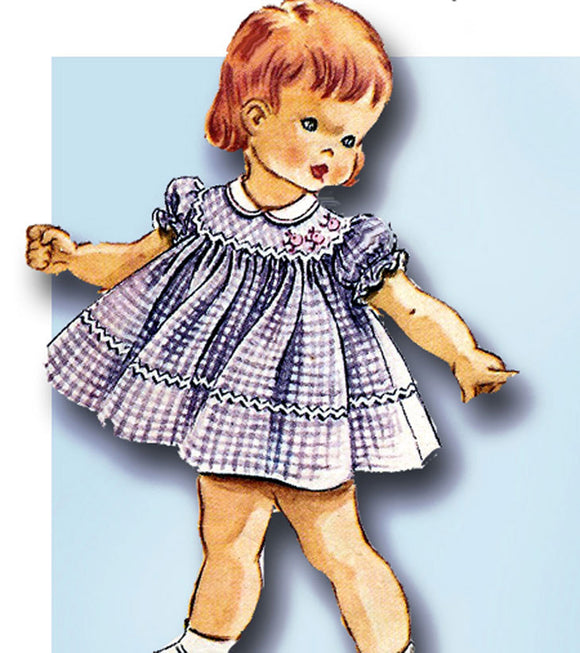 1960s Vintage McCall's Sewing Pattern 2447 Helen Lee Baby Girls Dress Size 6 mos - Vintage4me2