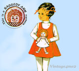 1970s Vintage McCalls Sewing Pattern 2530 Toddler Girls Raggedy Ann Dress