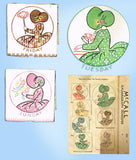 1930s ORIG Vintage McCall Embroidery Transfer 261 Uncut Sunbonnet Sue Tea Towels - Vintage4me2