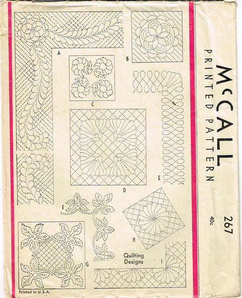1930s McCall Embroidery Transfer 267 Stunning Uncut Quilt Design Motifs