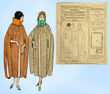 McCall 2744: Rare 1920s Misses Opera Cape Sz 38 40 Bust Vintage Sewing Pattern