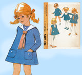 McCall 2745: 1960s Uncut Toddler Girls A-Line Dress Sz 3 Vintage Sewing Pattern