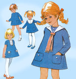 McCall 2745: 1960s Uncut Toddler Girls A-Line Dress Sz 3 Vintage Sewing Pattern