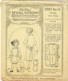 McCall 2983: 1920s Uncut Girls Edwardian Dress Size 10 Vintage Sewing Pattern - Vintage4me2