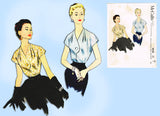McCall 3030: 1950s Womens Plus Size Easy Blouse 42 Bust Vintage Sewing Pattern