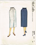 1950s Vintage McCalls Sewing Pattern 3079 Misses Slender Skirt Size 26 Waist