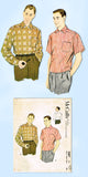 1950s Original Vintage McCalls Sewing Pattern 3087 Men's Sport Shirt Sz Medium