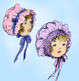 McCall 3105: 1920s Rare & Sweet Baby Caps & Bonnet Size 1 Vintage Sewing Pattern