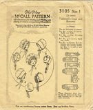 McCall 3105: 1920s Rare & Sweet Baby Caps & Bonnet Size 1 Vintage Sewing Pattern