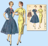 1950s Vintage McCalls Sewing Pattern 3182 Uncut Misses Two Piece Dress Sz 12 30B