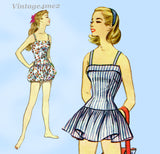 McCalls 3195: 1950s Misses Bathing Suit & Cover Up Sz 33B Vintage Sewing Pattern