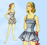 McCalls 3195: 1950s Misses Bathing Suit & Cover Up Sz 33B Vintage Sewing Pattern