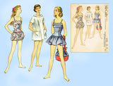 McCalls 3195: 1950s Misses Bathing Suit & Cover Up Sz 33B Vintage Sewing Pattern