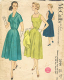 1950s Vintage McCalls Sewing Pattern 3199 Easy Misses Sun Dress and Bolero 37B