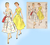 McCall 3229: 1950s Uncut Misses Party Dress Size 30 Bust Vintage Sewing Pattern