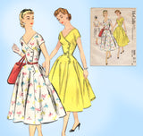 McCall 3229: 1950s Uncut Misses Party Dress Size 30 Bust Vintage Sewing Pattern