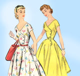 McCall 3229: 1950s Uncut Misses Party Dress Size 30 Bust Vintage Sewing Pattern
