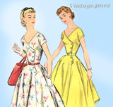 McCall 3229: 1950s Uncut Misses Party Dress Size 30 Bust Vintage Sewing Pattern